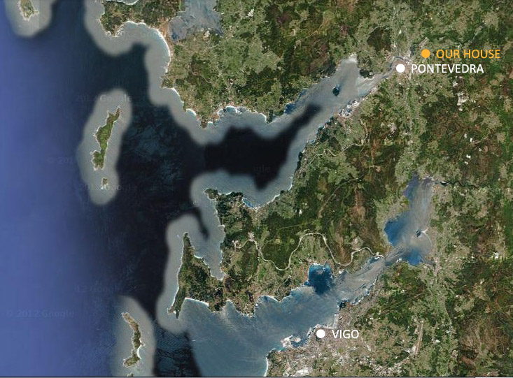 Mapa satélite de Pontevedra